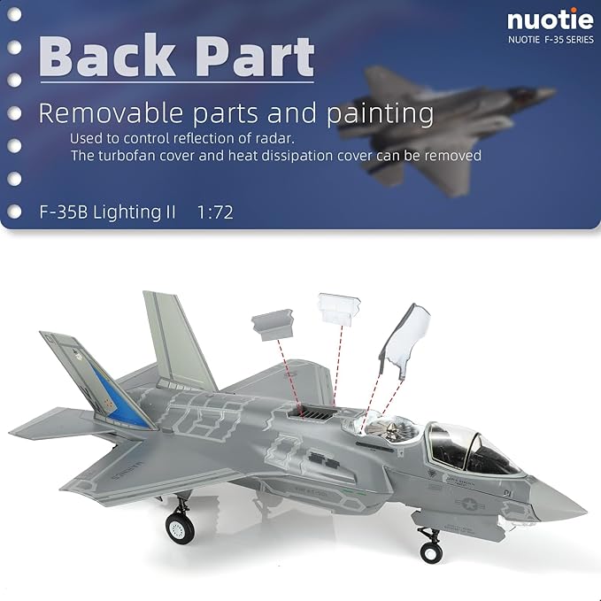 1/72 F-35B Lighting II Fighter Aircraft Die-cast Model - U.S. Marine Corps VMFAT-501 Worlords Squadron With Display Stand - F35B Plane Collection Gift for Adults