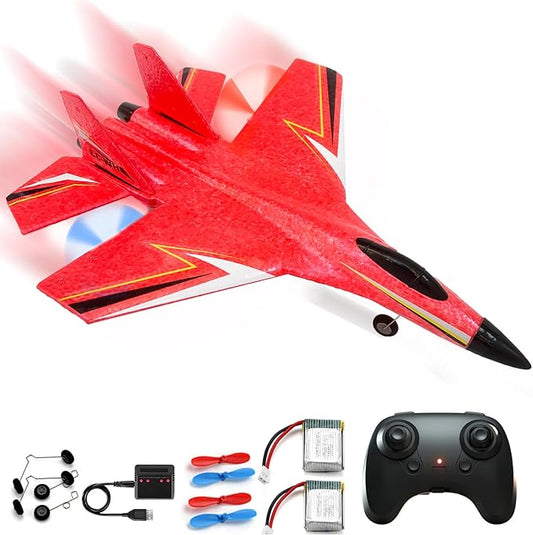 RC Plane for Kids Over 12 Years and Up,2CH Foam Remote Control Airplane Wireless Toys,Hobby RC Glider Aircraft Gifts for Beginners Boys Girls Adult Red