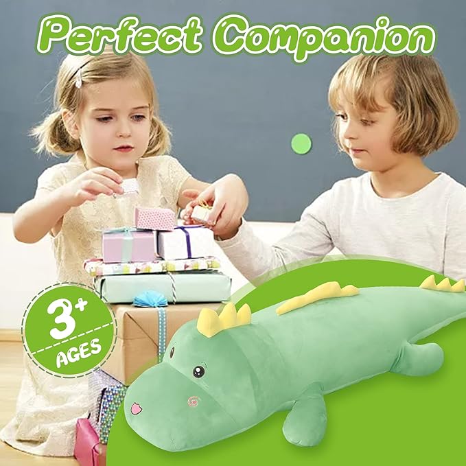 32" Giant Dinosaurs Plush Toy Pillow, Cute Dinosaur Stuffed Animals Doll, Soft Back Cushion Big Dinosaur Plushies, Gift for Kids Boys, Birthdays, Easter