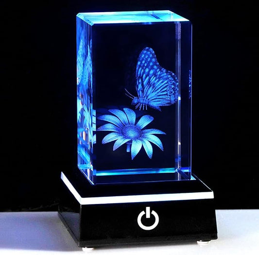 Qianwei Butterfly Gifts for Women, 3D Crystal Monarch Butterfly Figurines Stuff Home Butterflies Decor for Aniaml Lovers Her Statue Paperweight Birthday Christmas Gifts for Best Friend Girls