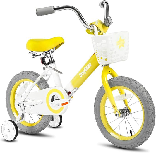 JOYSTAR Vintage Kids Bike with Training Wheels & Basket, 12 14 16 20 24 Inch Girls Bike for 2-14 Years Old, Multiple Colors