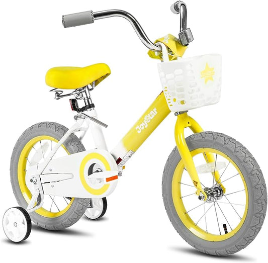 JOYSTAR Vintage Kids Bike with Training Wheels & Basket, 12 14 16 20 24 Inch Girls Bike for 2-14 Years Old, Multiple Colors