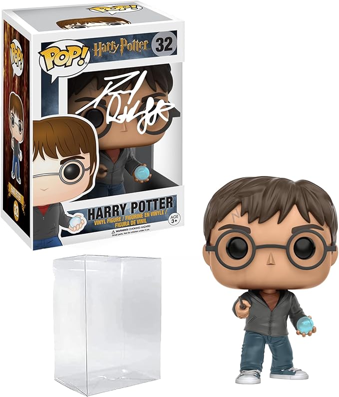 Daniel Radcliffe Harry Potter #32 with Prophecy Facsimile Signed Reprint Laser Autographed Funko POP! Movies Figurine with Protector Case