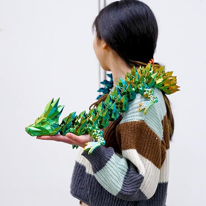 48.8inch Super Large 3D Printed Dragon Models,Flexible Joint Animal lacertid Figurines, 3D Printing Stuff Cheap,Stress Relief, Fidget restlessness, ADHD Toys, Surprise Fantasy Gifts