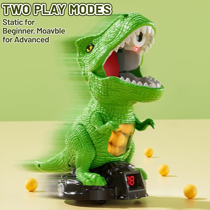 Moveable Dinosaur Shooting Toys for Kids 3-8 Years, Movable Shooting Target Toy with Air Pump Guns, Interactive Competition Game Gift for Boys and Girls Ages 3 4 5 6 7 8 Years Old