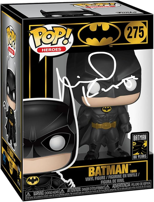 Michael Keaton Batman 1989#275 Facsimile Signed Reprint Laser Autographed Funko POP! Movies Figurine with Protector Case