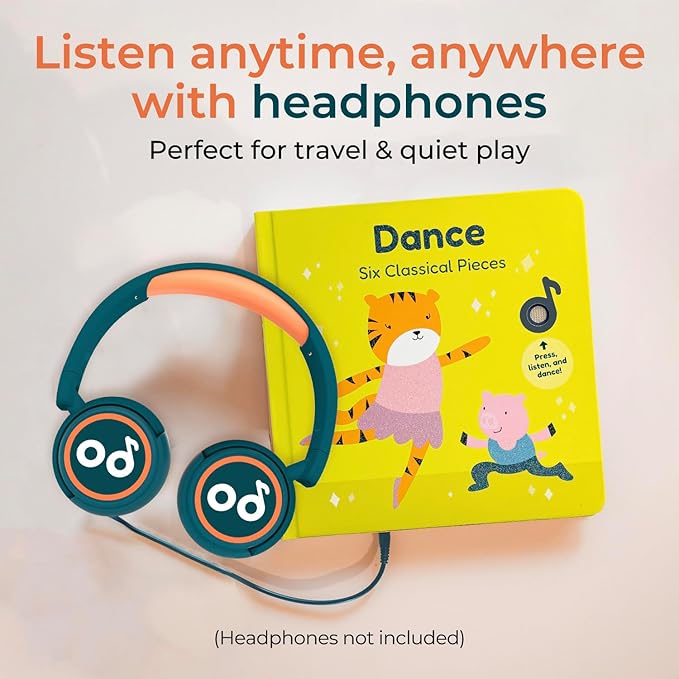 Cali's Books Dance to Classical Music Book Toddlers 1-3 Years Old - Nursery Rhymes Musical Book, Headphone Jack, Interactive Baby Sound Book, Singing Toy Children Girls, Learning Song Toy Toddler Boys