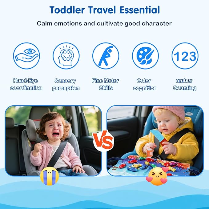 Montessori Toys for 1-2 Year Old - Toddler Fishing Game with Stacking Cups, Baby Toy 12-18 Months One Year Old Boy Girl Birthday Gift to Learn Count, Sort Colors and Shapes