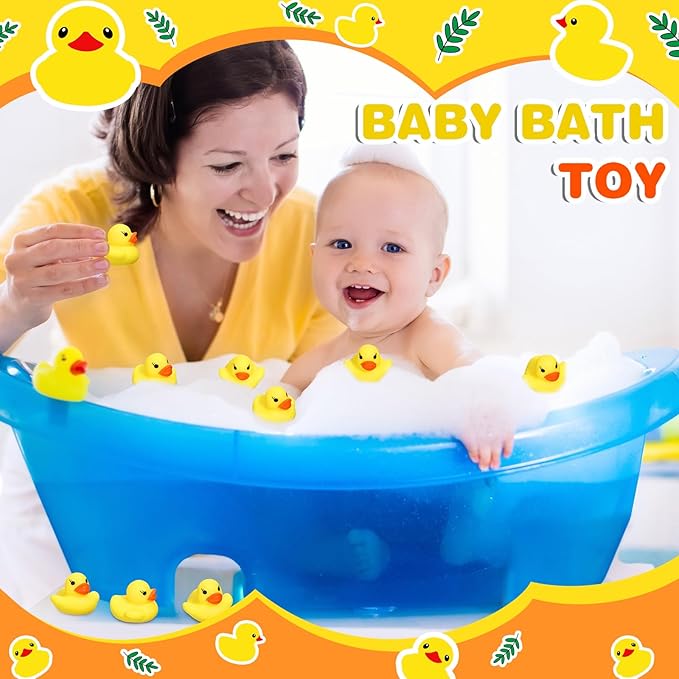 1500 Pcs Mini Rubber Ducks in Bulk Bath Toy Squeak Tiny Ducks for Kids Bathtub Shower Birthday Favors Party Decoration Gift, 1.57 x 1.57 x 1.18 Inches