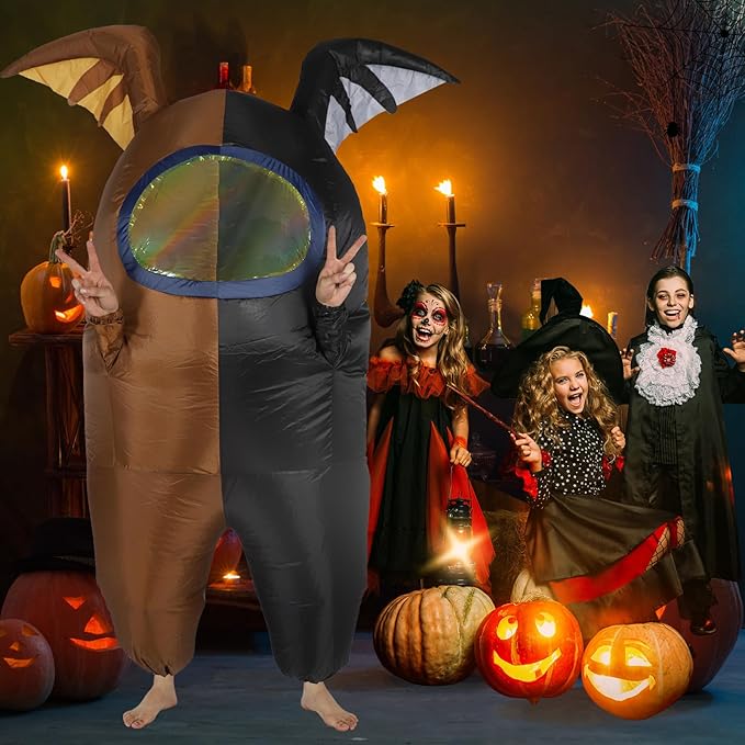 Astronaut costume inflatable costume Funny Halloween Spacesuit Party School Masquerade Game Fans with Bat Wings