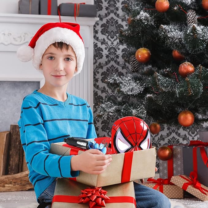 Superhero Costume Masks Capes Boys,Web Shooter Super Heros Toy- Web Goves Costume Kids for Christmas Halloween Birthday Party Over 3 Years Old