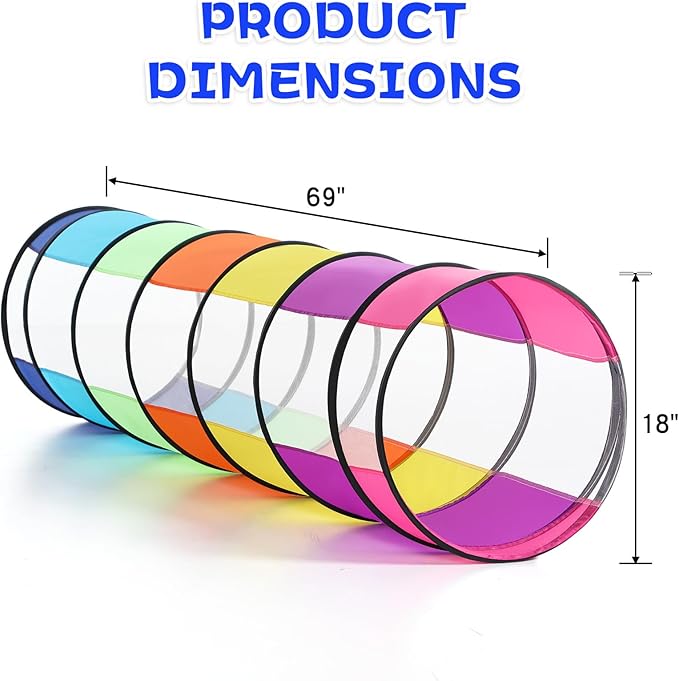 Colorful Baby Play Tunnel for Toddlers with 2 Mesh Sides, Kids Crawling Tunnel Play Tent Pop Up Toddlers Tunnel, Cat Tunnel for Dogs Pets Indoor Outdoor Toy Gift