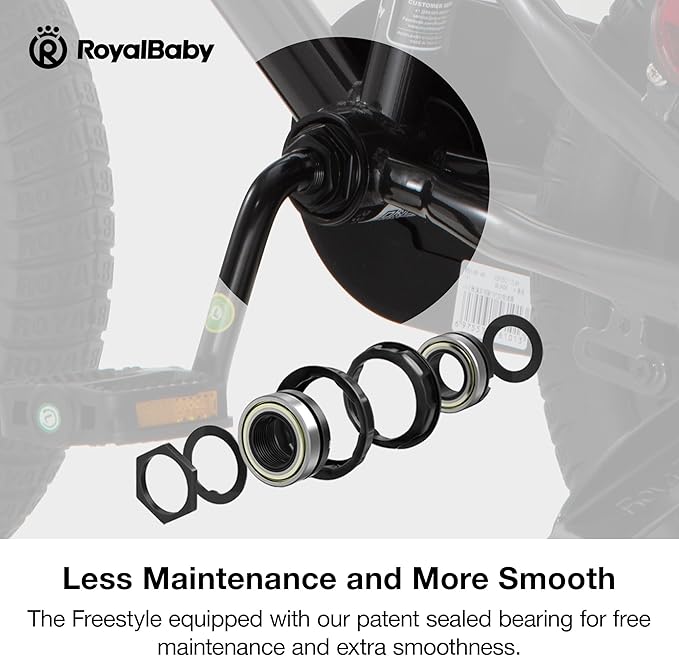 RoyalBaby Kids Bike Freestyle Classic & EZ Balance Pedal Switchable Bicycle, 12 14 16 18 Inch, 3-10 Years Toddler to Big Kids