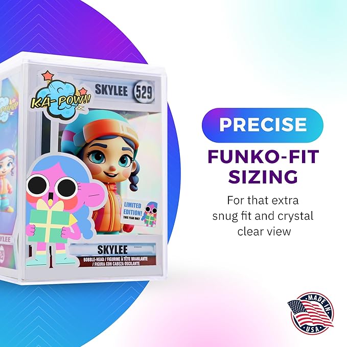 2-Pack Clear Hard Plastic Funko Pop Protector Display Cases for 4" Figures, Stackable Display Cases, Made in USA by Gary Plastic Packaging