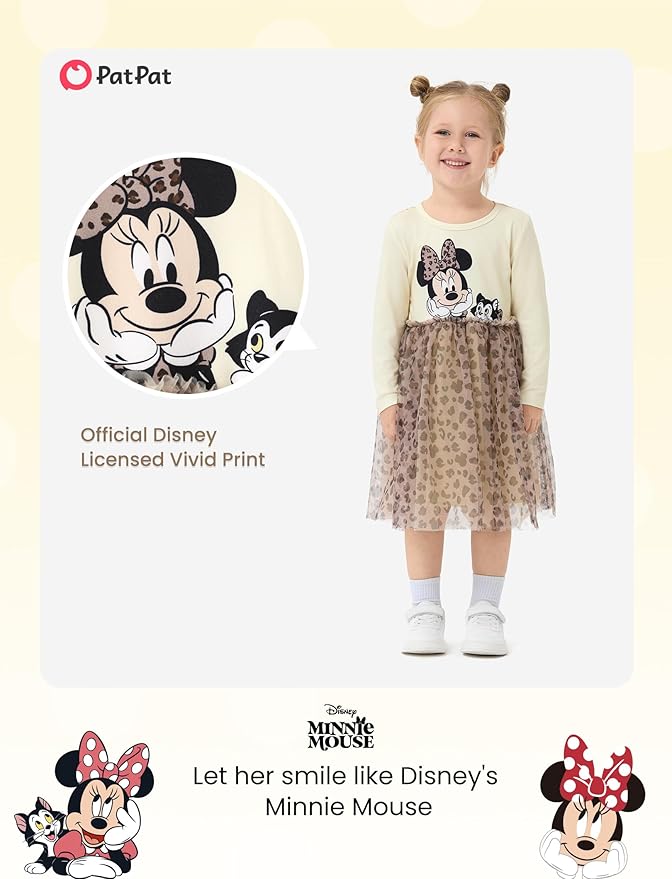 Disney Frozen Elsa Princess Cinderella Ariel Jasmine Rapunzel Baby/Toddler Dress, Ruffle Long-Sleeve Mesh Overlay Tulle Dress