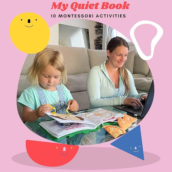 My Quiet Book - Busy Board for Toddlers 2-4, Sensory Toys with 10 Montessori Activities, Girl Toys, Books & Birthday Gifts