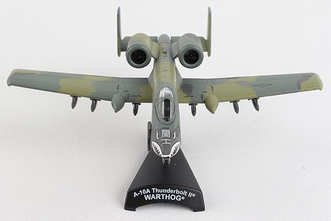 Postage Stamp Daron A-10 Thunderbolt II Die-Cast Model – 1:140 Scale Close Air Support Aircraft, Flying Tigers Edition, GAU-8 Avenger Cannon, 4.625” Length x 5” Wingspan, Adult Collectible Ages 14+