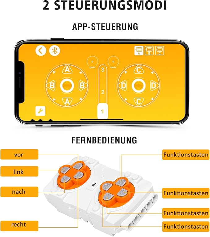 Mould King 18002 Off-Road Car Model, 1890 Pcs Building Block Climbing Vehicle with 5 Motor, Big RC Car Toy for Kids/Adult