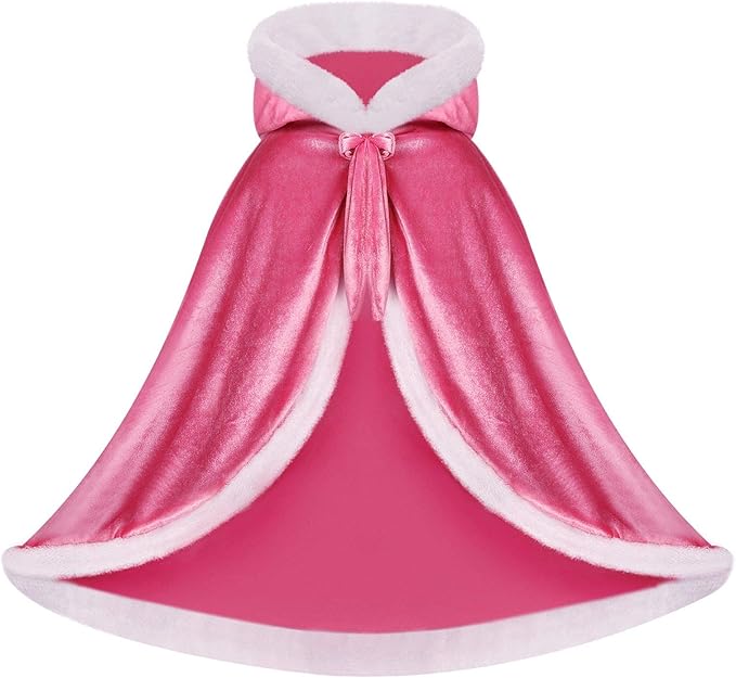 Girls Dress Up Hodded Cape Toddler Costume for Princess Cloaks