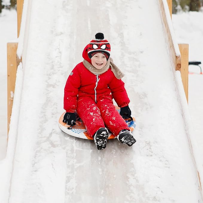 Marvel Spider-Man Kid’s Winter Hat and Snow Gloves for Boys and Toddlers, 2 Pc. Set, Pom-Pom Beanie with Warm Mittens