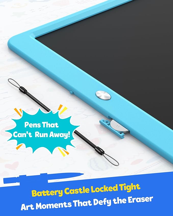 TEKFUN LCD Writing Tablet for Kids Boys Toys, 12 Inch Erasable Doodle Board Colorful Doodle Pad, Mess Free Coloring Board Games Toys Gifts for Toddlers Boys Adults (Blue)