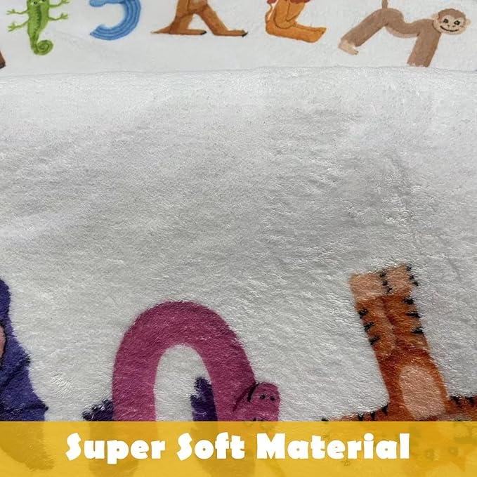 ABC 4ft Round Kids Play Rug - Soft Crawling Mat, Non Slip Alphabet Educational Rug for Toddlers, Baby, Nursery, Playroom, Classroom, Bedroom Decor