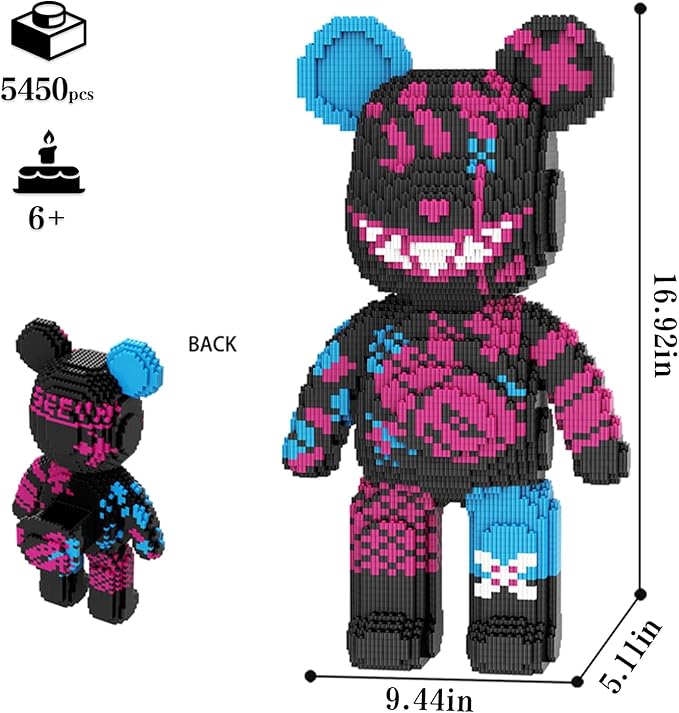 Bear Micro Mini Building Block Sets for Adults, No Compatible with Lego, Building Toys for Home & Office Decor, MOC 3D Creative Model Gifts for Christmas