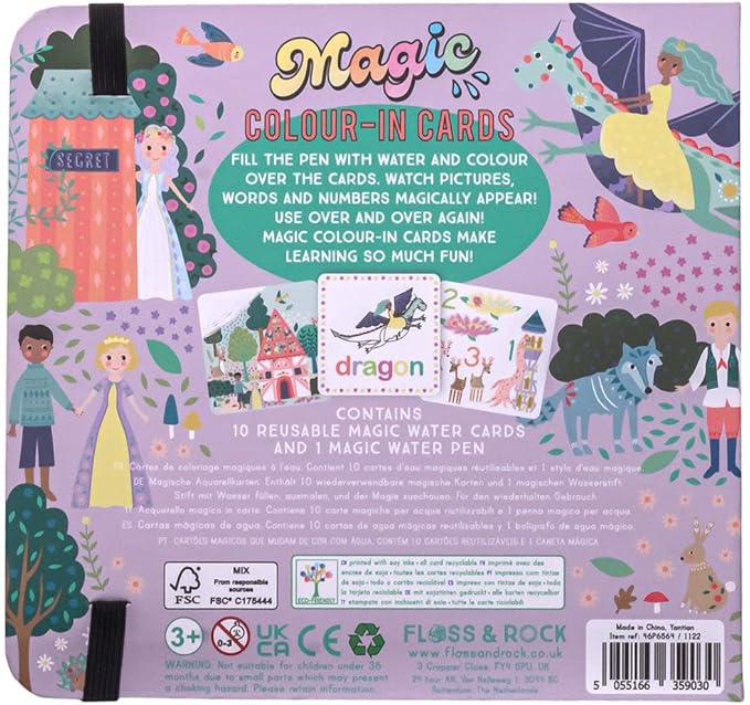 Floss & Rock Fairy Tale Colour Changing Water Pen and 10 Cards, Kids Activity Book