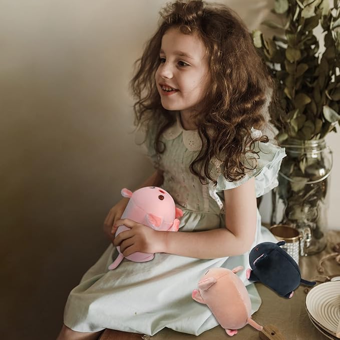 Achwishap Pig Stuffed Animal Mommy 19.6” with 3 Pig Plushies,4 PCS Cute Pig Plush Pillow,Kawaii Toys Soft Hugging Pillow for Kids Girls Boys Gifts(Pink Pig Family)