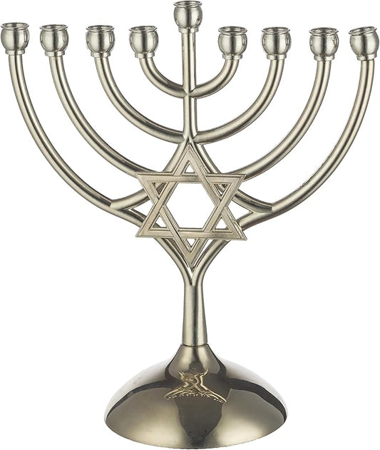 Metal Hanukkiah 9 Branch Menorah 7 * 6.3" Magen David