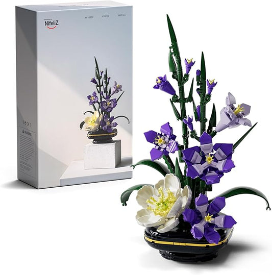 Nifeliz Gladiolus Flower Building Set, Botanical Flower Model Toy for Adults, Home and Office Table Décor, Nature-Inspired Gift for Plant Lovers (478 PCS, NF10332)