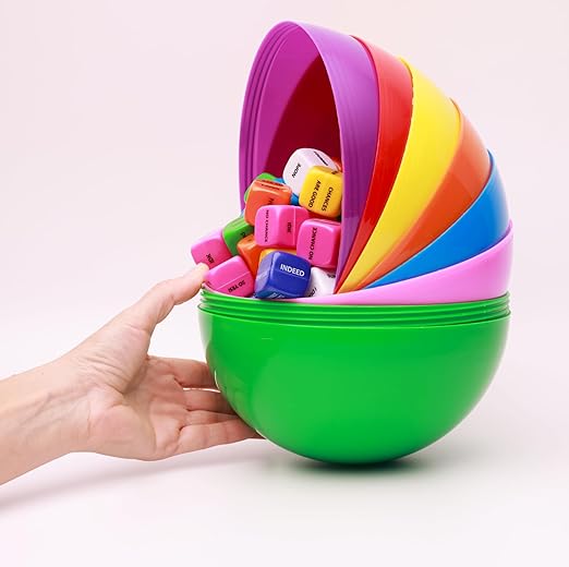 Big Claw Machine Capsules Colored Plastic Sphere Large Party Favor Containers Round 7 pcs 7.9 inch - Jumbo Plastic Christmas Ornaments Extra Large Gift Box Empty Craft Party Supplies Vending Capsules