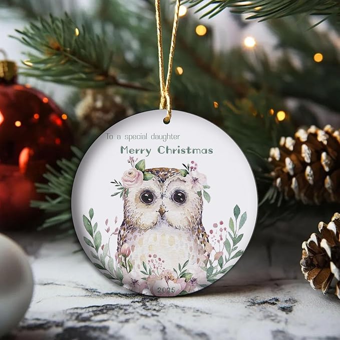 Baby's 1st Christmas Ornament 2025 - Cute Owl Keepsake for Daughter, Daughter’s First, Newborn Keepsake
