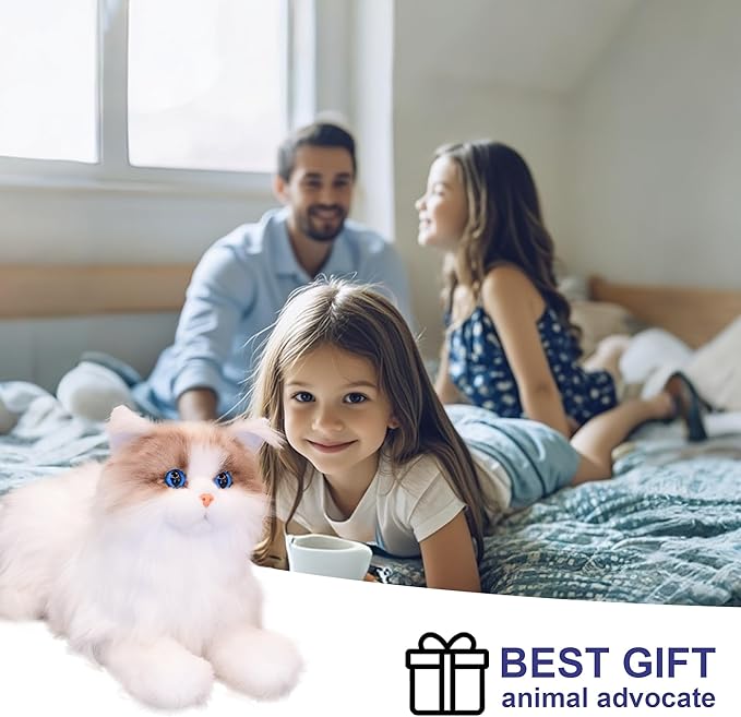 Chongker Weighted Stuffed Animals,Handmade Realistic Cat Plush Toy 2.8LBS,Lifelike Real Cat Size Companion Pet, Ragdoll Cat