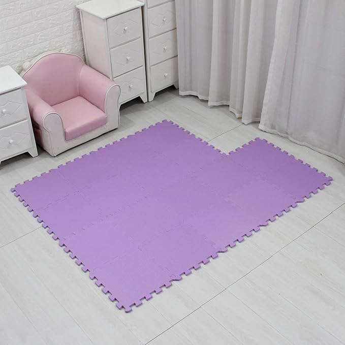 MQIAOHAM® 18 Pieces Puzzle Play Mats, Soft Baby Play Mat, Kids Interlocking Foam Floor Tiles, Toddlers Carpet Playmats G301018-111