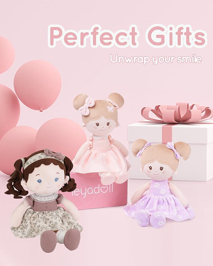 Soft Baby Doll Toys (16''), My First Baby Rag Doll for 1 Year-Old Girl Birthday Gift, Christmas Plush Toys Gift for Toddler Kids Infants-Miss-Posy
