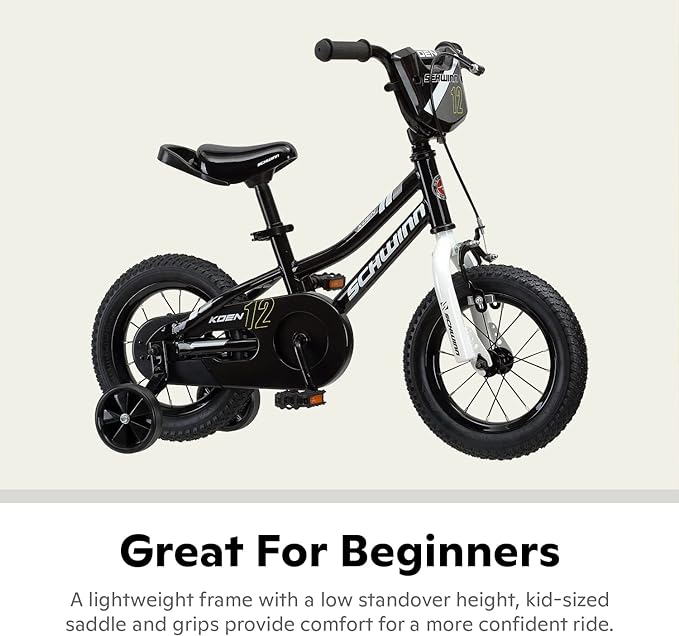 Schwinn Koen Bike, 12 Inch Bike for Kids Ages 2-4, SmartStart Ergonomic Design for Kids, Adjustable Seat Grows with your Child, Rear Coaster Brake and Front Caliper Brake, Training Bicycle