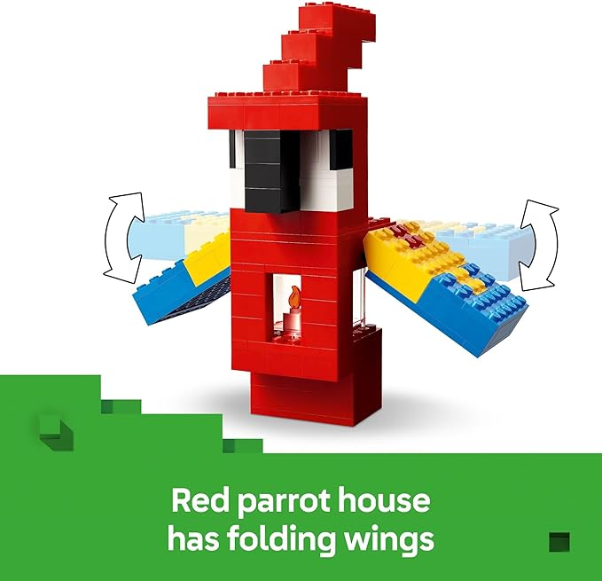 LEGO Minecraft The Parrot Houses Building Toy for Boys and Girls 8+ - Minecraft Video Game Kids Toy - Includes Jungle Ranger and Parrot Handler Minifigures and Accessories - 21282