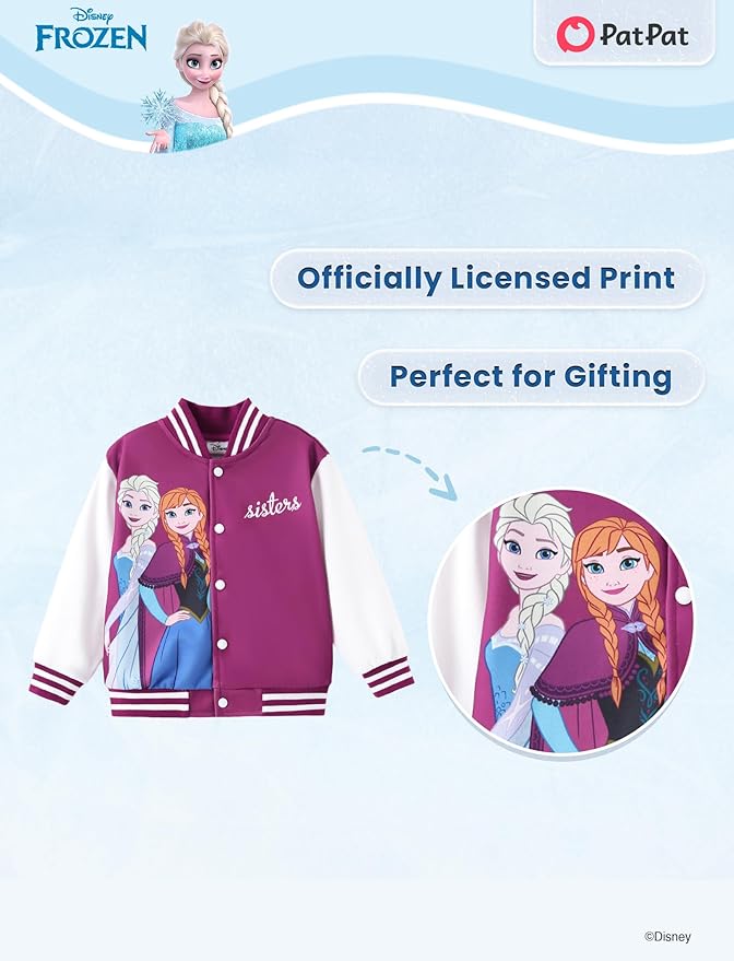 Disney Minnie Mickey Stitch Princess Frozen Elsa Marvel Jacket Lightweight Coat Button up Color Block Sweatshirt 2-14 Years