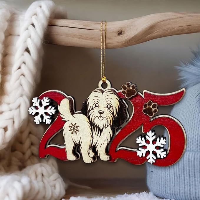 2025 Havanese Christmas Ornament – Wooden Dog Ornament for Tree, Cute Puppy Holiday Decoration, Personalized Pet Keepsake Gift for Women, Men, Kids, Dog Mom & Dad