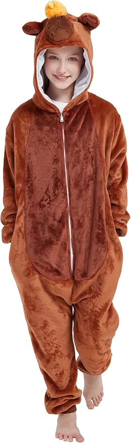 ABENCA Kids Onesie Animal Girls Costume One Piece Pajamas Sleepwear Cosplay Halloween Christmas