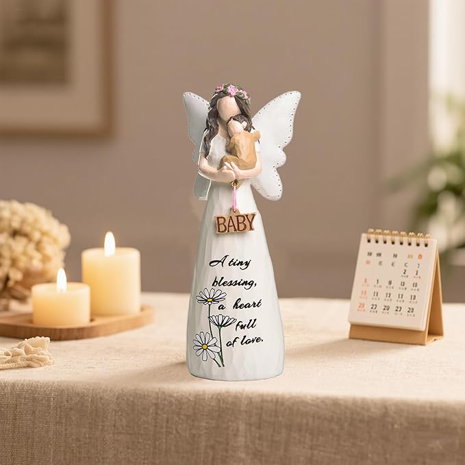 Mom Birthday Gifts,New Mom Gifts,Mother Baby Figures Statues,Angel Figurines Gifts,Meaningful Gift for Mama on Birthday and Mother's Day,Sculpted Hand-Painted Figurine