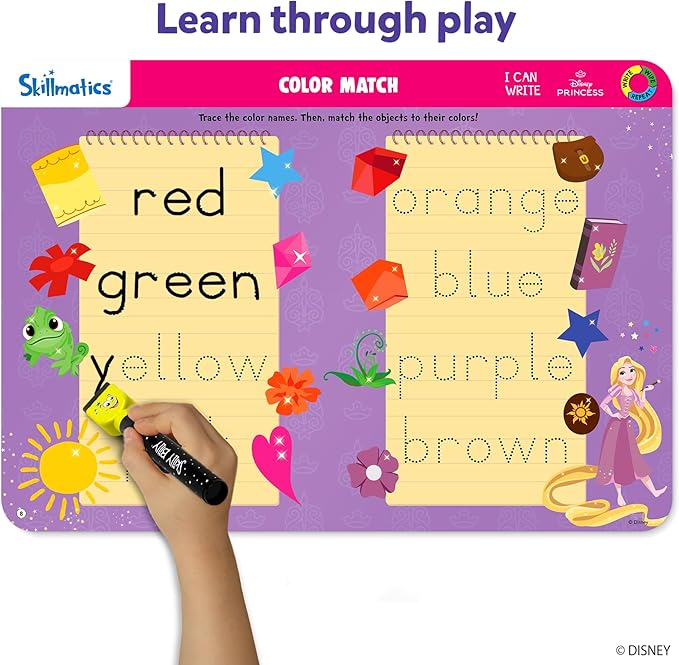 Skillmatics I Can Write Disney Princess - Reusable Preschool Learning Activities, Educational, Christmas Toy and Game, Back to School Supplies, Gifts for Students, Kids, Toddlers Ages 3, 4, 5, 6