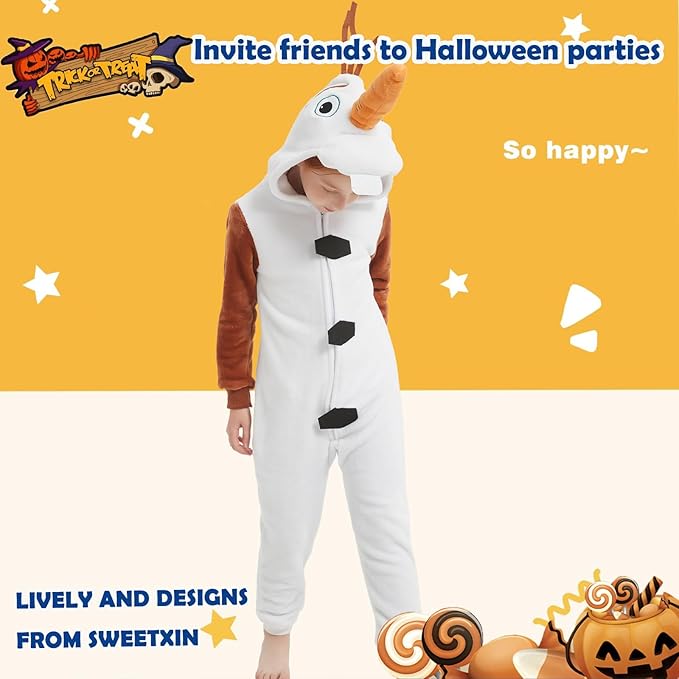 SWEETXIN Unise Kids Jumpsuit Cosplay Onesie One Piece Suit for Girls Boys Halloween Character Costume Dress Up Party