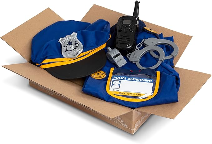 Melissa & Doug unisex-children Police Officer Role Play Costume Dress-Up Set (8 pcs) Frustration-Free Packaging Multicolor, Ages 3-6 Years