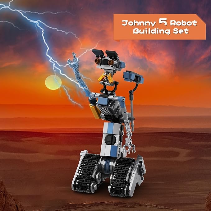 370 Pieces Johnny 5 Robot Building Set, Johnny Five Robot Model Toys, Compatible with Lego, Educational Gift Set for Ages 8-14 Boys