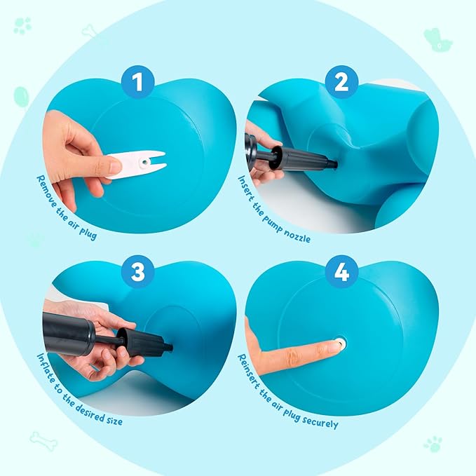 ZOOJOY Bouncy Animal Hopper, Blue Balloon Dog Bouncy Horse for Toddlers, Inflatable Ride-on Hopping Toys with Pump for Indoor & Outdoor Play, 3 4 5 6 7 Years Birthday Gift for Boys & Girls