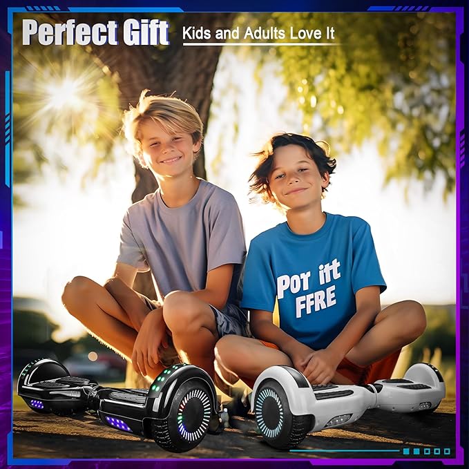 Self Balancing Scooters with Bluetooth & Corlorful LED Lights, Gifts for Kids & Adults & Girls & Boys, for All Ages