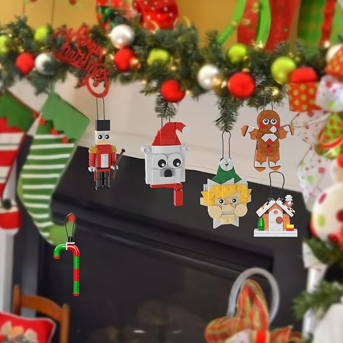 14-in-1 Christmas Tree Ornaments Building Kit, DIY Decorative Hanging Ornaments Building Toys Santa, Snowman, Gingerbread, Reindeer, Best Festival Gift for Kids or Friends 2025 New