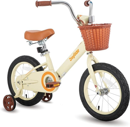 JOYSTAR Vintage Kids Bike with Training Wheels & Basket, 12 14 16 20 24 Inch Girls Bike for 2-14 Years Old, Multiple Colors